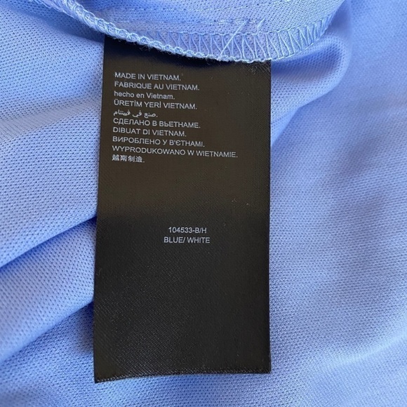 bebe High Slit Flare Blue and White Dress Size Large. New - Picture 11 of 13